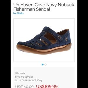 Un Haven Cove Navy Nubuck Fisherman Sandal 8.5